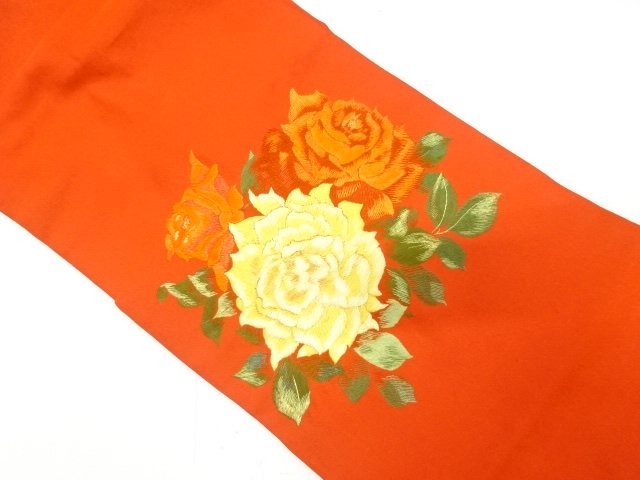 JAPANESE NAGOYA OBI / EMBROIDERY / ROSE